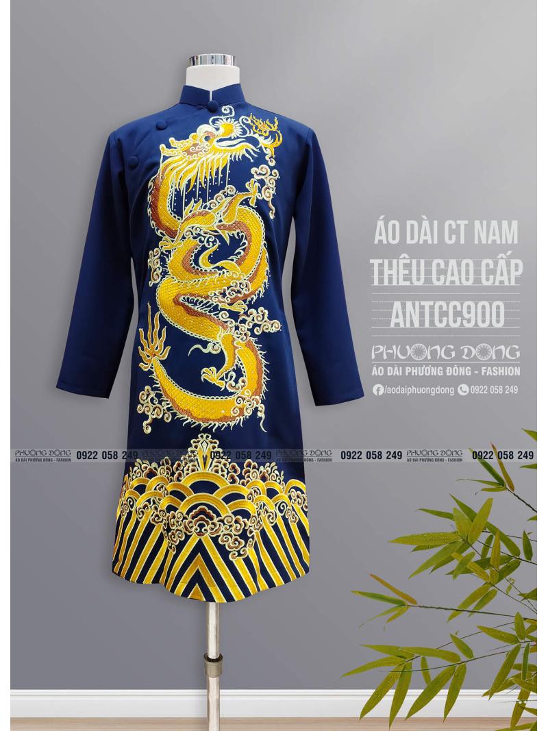 Áo Dài Cách Tân Nam Thêu Cao Cấp ANTCC900